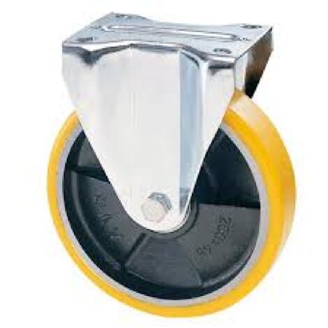 Ruota per carrelli a supporto fisso in acciaio, assemblaggio con dado autobloccante -ø mm 80 x 25 port. kg 120 (1/2)