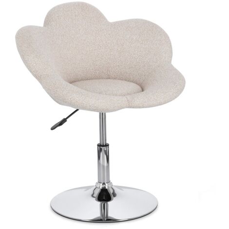Poltroncina "Fleur" girevole struttura in acciaio e rivestimento in poliestere per interno -Nero/Beige