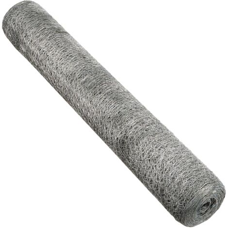 Rete tripla torsione zincata per recinzione in metallo, rotolo da 50 mt -19 x 2 (0.70) mm / 50 mt h 80 cm