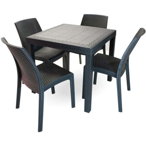 Sedia in Polipropilene  "Phoenix" effetto rattan per interno e esterno, adatto per bar e strutture -Bianco / Confezione da 1 Pezzo
