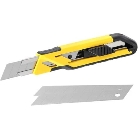 Cutter "STHT10266-1" autobloccante con 1 lama a spezzare da 18 mm montata e 2 lame nel serbatoio (1/2)