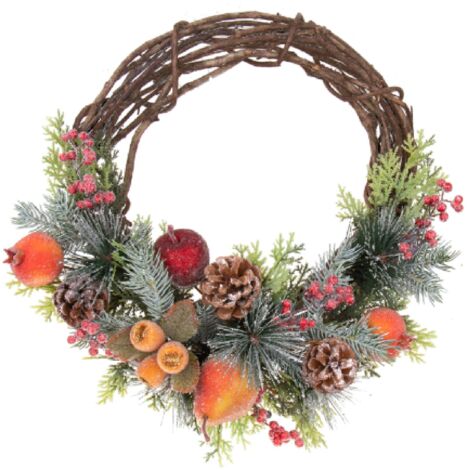 Corona con frutta Ø46 cm naturale e sintetico per decorazioni (1/3)