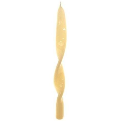 Candela Fiamma spirale lucida a cera Bianca decorazione natalizia -Ø 2.2 x 29 cm / Avorio