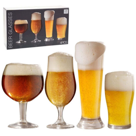Bicchieri per degustazione birra  in vetro trasparente set da 4