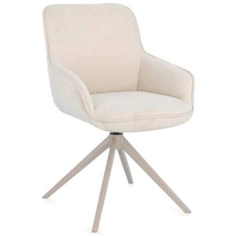 Sedia "Matilda" con braccioli seduta in compensato e gambe in acciaio da interno -Rainy / Confezione da 2 Pezzi (1/5)