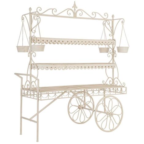 Carrello "Merek" espositore struttura in metallo 2 posti per interni -Bianco (1/5)