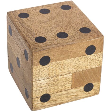 Decorazione dado fortune 10.5 x 10.5 realizzato in legno di magno prodotto realizzato a mano (1/2)