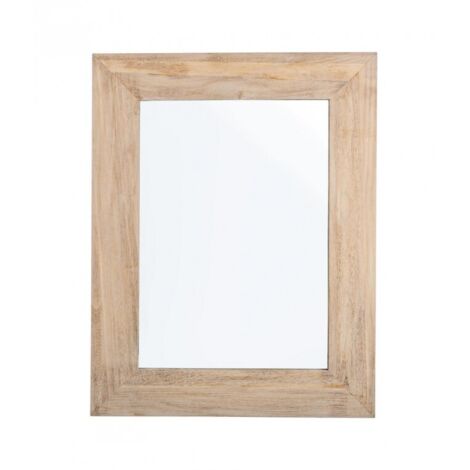 Specchio Rettangolare Legno Naturale Rustico da Parete 72x92 - YOUNG
