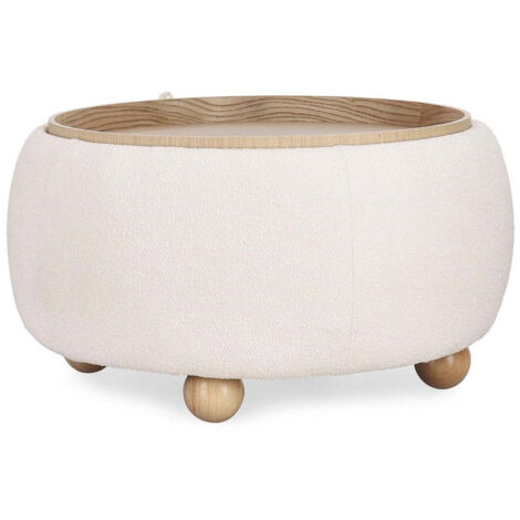 Pouf "Irisha" sgabello contenitore struttura in MDF rivestimento in poliestere per interno