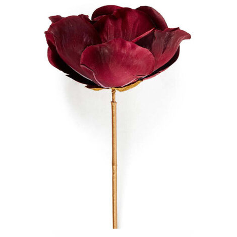Camelia decorativa con stelo dorato in poliestere per decorazioni natalizie -Viola