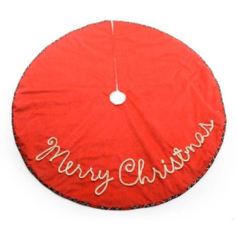 Copribase per albero di natale tappeto tondo in tessuto rosso Ø 100 cm per decorazioni natalizie