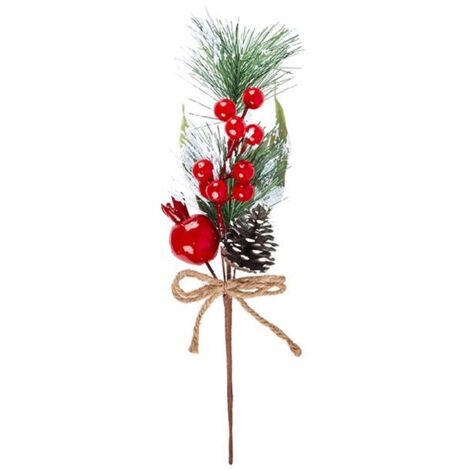 Bacche rosse prima neve per albero di natale in polistirolo per decorazioni natalizie -Stile 1