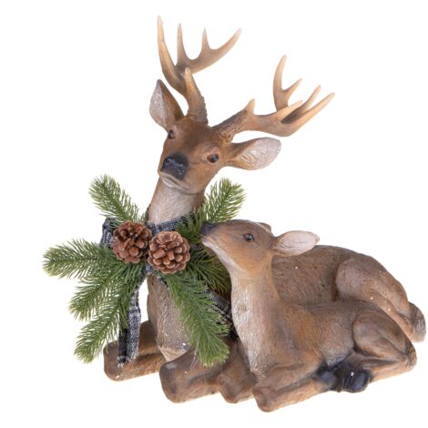 Set di 3 statuette di renne in legno di quercia / Decorazioni natalizie fatte a mano / Stile scandinavo - Italia