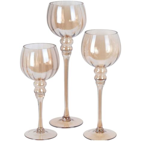 LAMORGIFT 24 Portacandele Votivi In Vetro Color Ambra – Decorazione Boho Per Matrimoni E Feste - 3