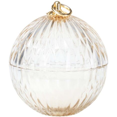 Sfera in vetro con candela con gancio dorato per decorazioni natalizie -Oro