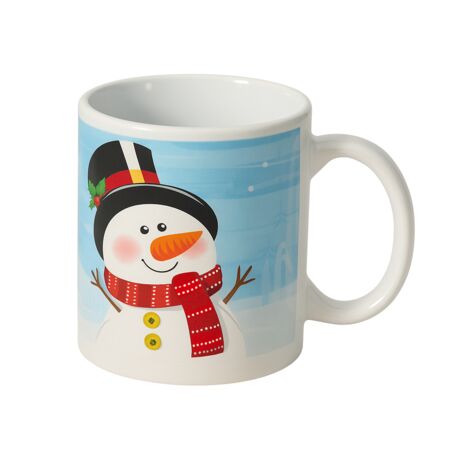 Tazza in Ceramica Rossa con finitura Opaca e scritta Merry Christmas - ø 8 x H 11 cm - Il Villaggio di Babbo Natale