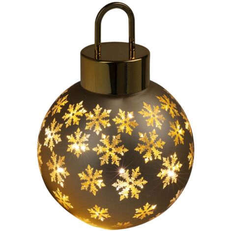 Sfera per albero di Natale in vetro con fiocchi decorativi con luce led Ø 20 cm -Oro (1/3)