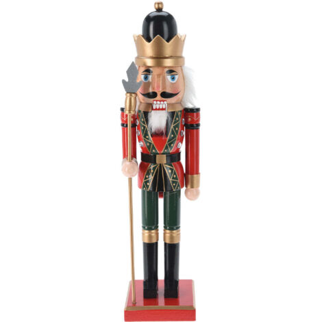 Soldatino di natale schiaccianoci in legno per decorazioni natalizie -38 cm / Stile 2