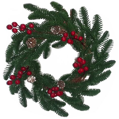 Ghirlanda Natalizia In PVC 180cm Con Bacche E Pigne - Decorazione Festiva - 4
