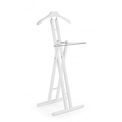 Servomuto indossatore stacy bianco servetto per vestiti da terra in legno h 109 cm
