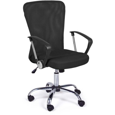 Sedia da ufficio ergonomica "Brisbane" con ruote, poltrona presidenziale per scrivania -Nero (1/5)