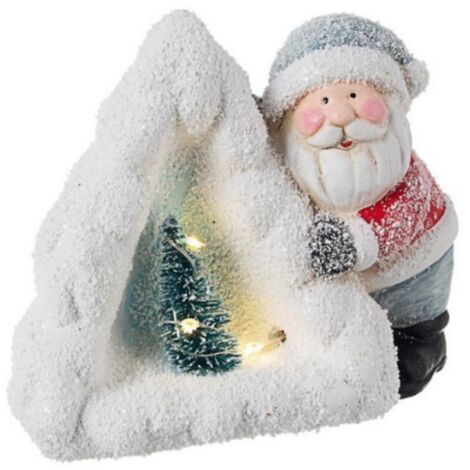 Babbo natale "Wintry" con pino e led in ceramica decorazioni natalizie (1/3)