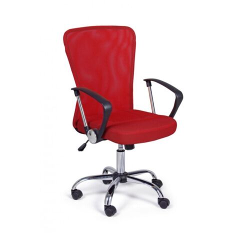 Sedia da ufficio ergonomica "Brisbane" con ruote, poltrona presidenziale per scrivania -Rosso (1/5)