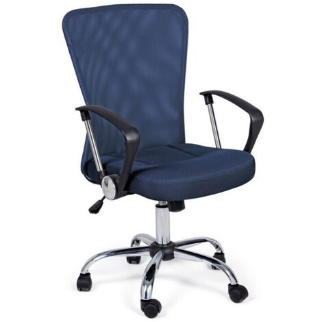 Sedia da ufficio ergonomica "Brisbane" con ruote, poltrona presidenziale per scrivania -Blu (1/5)