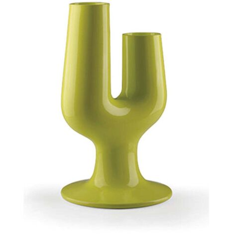 Vaso "Cactus" struttura in polietilene con 2 vani per esterno -Verde Acido (1/5)