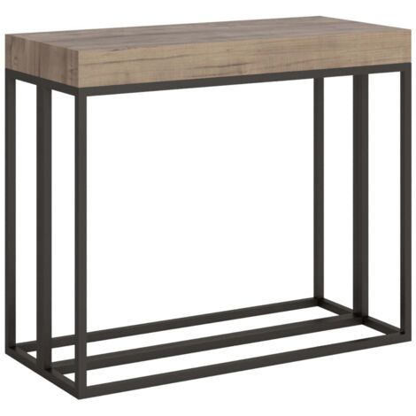 Tavolo consolle "Taranto" allungabile in legno per sala da pranzo -Allungabile fino a 196 cm / Classic / Abete Tinto (1/5)