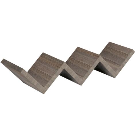 Mensola in legno "Zig Zag" da parete design moderno con fissaggio a scomparsa -Rovere Moka (1/5)