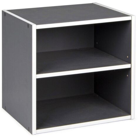 Cubo "Composite" porta oggetti, mobile per interno, 35 x 29,2 x 35 cm -Grigio / Vuoto