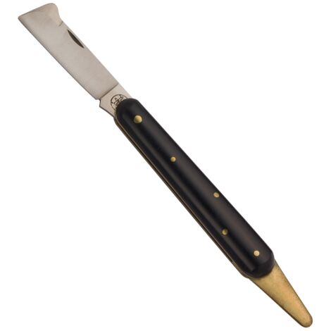 Coltello da innesto "202P" con salvagemma in ottone e lama da 19 cm in acciaio Inox "Made in Italy" -Stecca Chiudibile