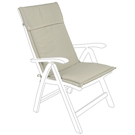 Cuscino per sedia a sdraio Alto con schienale alto idrorepellente per interno ed esterno -Panna / 1 Pezzo / Olefin