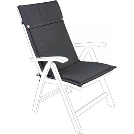 Cuscino per sedia a sdraio Alto con schienale alto idrorepellente per interno ed esterno -Antracite / 1 Pezzo / Olefin