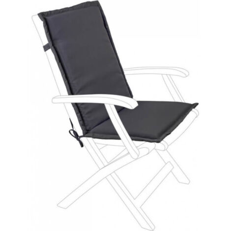Cuscino per sedia e poltrona con Schienale Medio in materiale idrorepellente -Antracite / 1 Pezzo / Olefin
