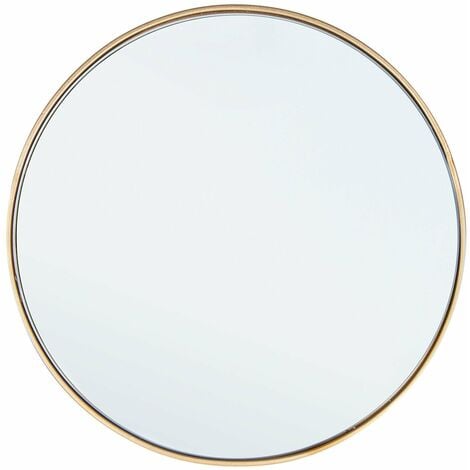 Specchio tondo "Nucleos" da parete in acciaio verniciato per ambienti moderni -Oro / Ø 50 cm