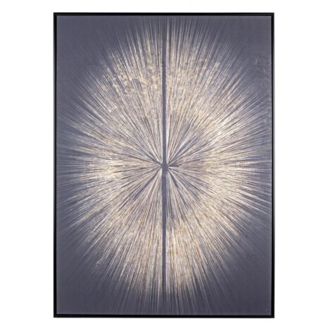 Quadro moderno Quadro moderno Stampa su tela Oro su nero 102 X 142 cm minimalista bold