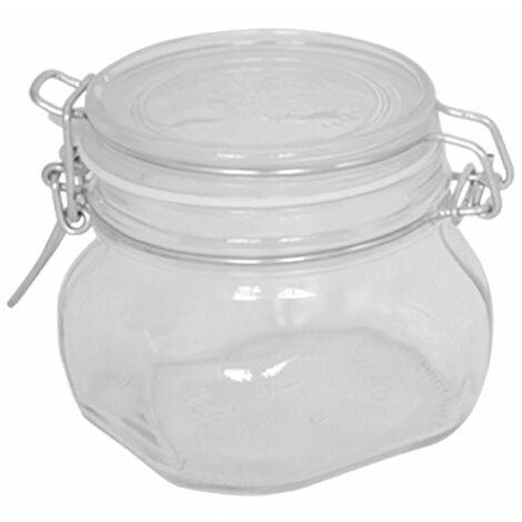 Vaso in vetro per conserve alimenti con chiusura ermetica Fido boccacci  -500 mL / Confezione da 6