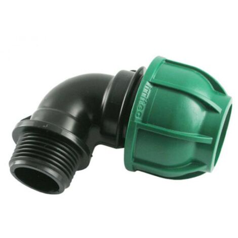 Gomito a 90° con derivazione maschio in polipropilene per irrigazione e giardinaggio PN 10 Bar -20 x ½”