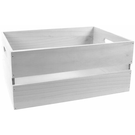 Cassetta decorativa in Legno Bianco per decorazioni natalizie o presepe 40 cm