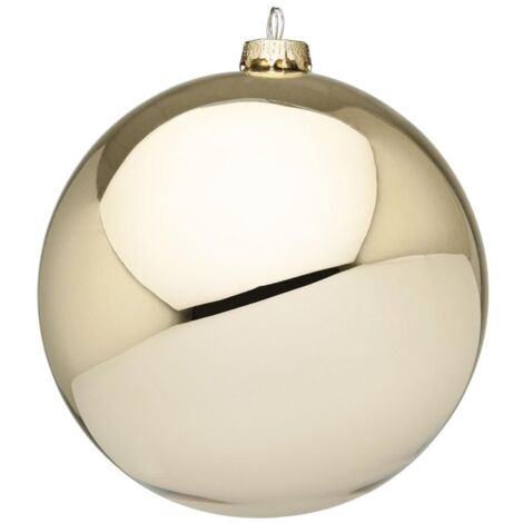 Palline in vetro "Champagne Lucido" tinta unita per albero di Natale moderno -10 cm - 4 sfere