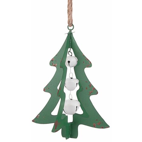 Pino con Campane Verde pendaglio per albero di Natale decorazione natalizia h 33 cm (1/2)