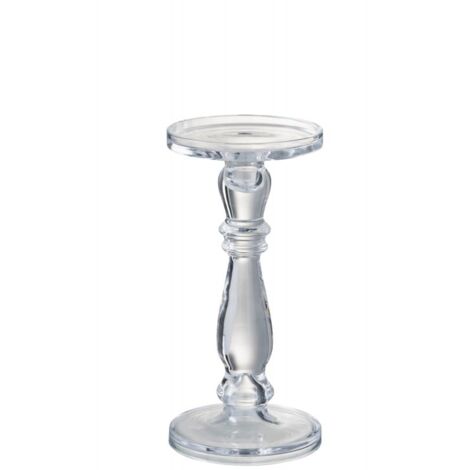 Portacandela in vetro trasparente candeliere per candela elegante -27 cm (1/4)