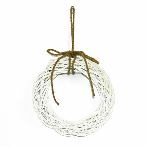 Ghirlanda retro porta natalizio intreccio naturale con corda in juta Ø 35 cm
