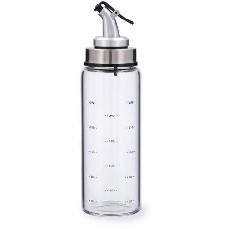 Oliera Graduata in Vetro trasparente con ugello antigoccia in Acciaio Inox 200 ml (1/5)