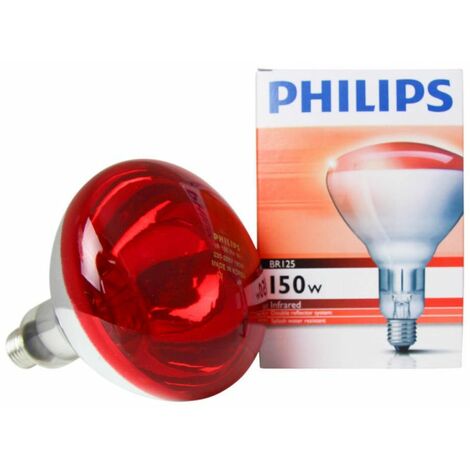 Lampada infrarossi 150w rossa e27 per riscaldare pulcini suini cuccioli cani