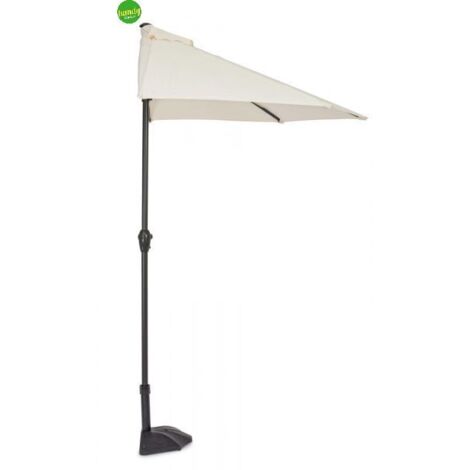 Ombrellone Mezzaluna a parete salvaspazio "Kalife" in alluminio verniciato a polvere per giardino e balcone Ø 270 cm -Ecru'