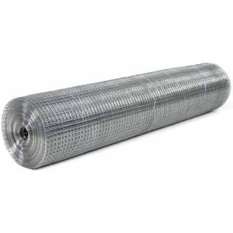 Rete elettrosaldata per recinzione in metallo, maglia quadrata 13 x 13 mm -120 cm / 25 mt / Zincata