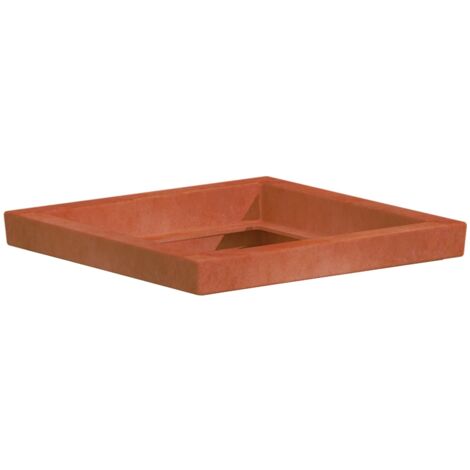 Sottovaso per vaso quadrato in resina per piante e fiori "Made in Italy" da esterno -50 x 50 cm / Antracite
